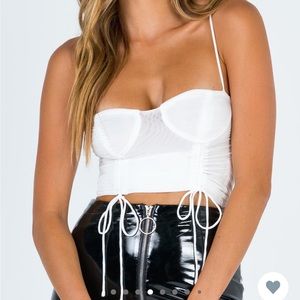 Shine bright crop top white princess Polly
